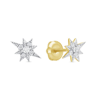 Diamond Starburst Earrings in 14K Gold