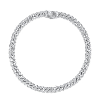 14K  Gold and Diamond  Cuban Bracelet