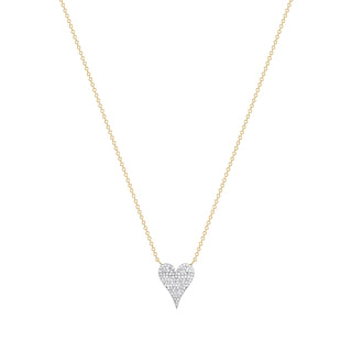 14K Gold Pave Diamond Heart Necklace