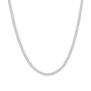 14K Gold Pave Diamond Miami Cuban Link Necklace in 3mm