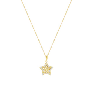 Diamond Star Necklace in 14K Gold