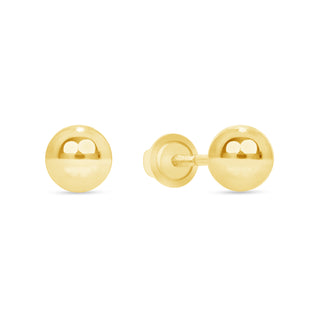 Classic Yellow Gold Ball Stud Earrings