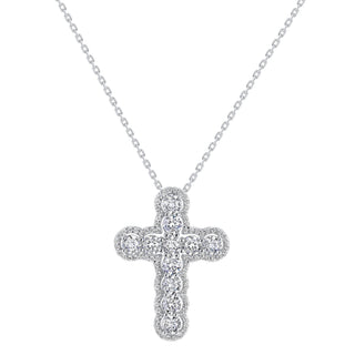 Round Cut Simulated Diamond Cross Necklace