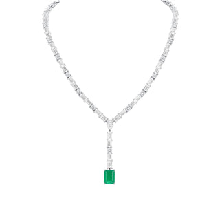 Lariat Simulated Diamond Fancy Necklace in 14K Gold Vermeil