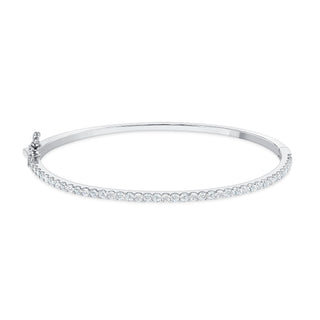 Simulated Diamond Bangle in 14K Gold Vermeil