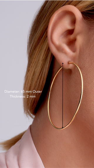 14K Solid Gold Classic Hoop Earrings
