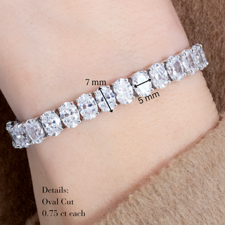 Oval Cut Tennis Bracelet in 14K Gold Vermeil