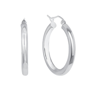 14K Solid Gold Classic Hoop Earrings