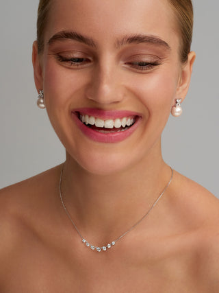 Marquise Cut Lab Diamond Pearl Drop Earrings