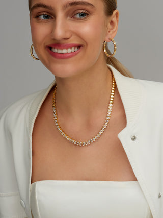 10.0 Ct Emerald Cut Yellow Gemstone Hoop Earrings