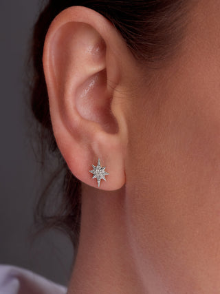 Diamond Starburst Earrings in 14K Gold