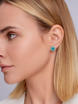 Clover Emerald Earrings in Gold Vermeil