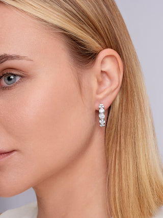 Simulated Diamond Hoop Earrings