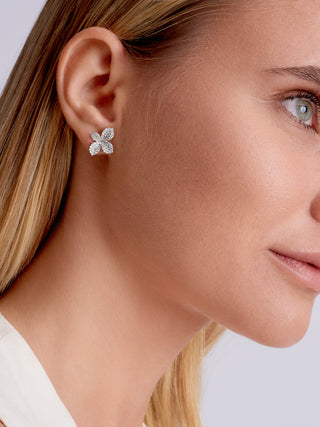 Floral Studs in Sterling Silver