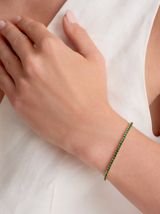 14K Gold Vermeil Gemstone Tennis Bracelet