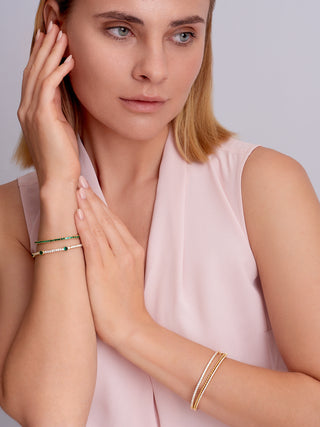 14K Gold Vermeil Gemstone Tennis Bracelet