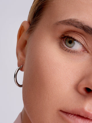 14K Solid Gold 24mm Hoop Earrings