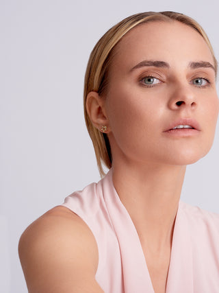 14K Solid Gold Star Ball Threaded Piercing