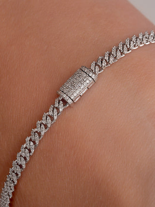 14K  Gold and Diamond  Cuban Bracelet