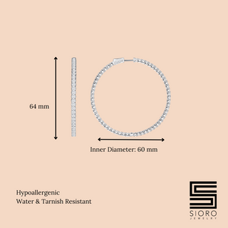 Inside-Out Cubic Zirconia Hoop Earrings