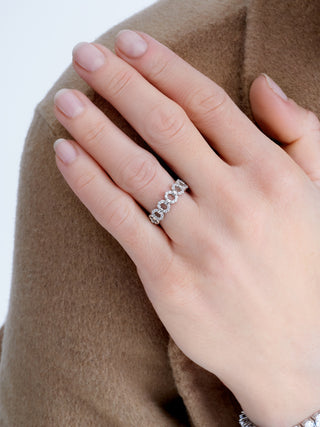 Simulated Diamond Open Circle Eternity Ring