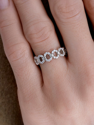 Simulated Diamond Open Circle Eternity Ring
