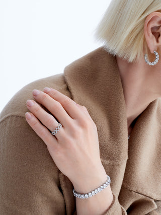 Simulated Diamond Open Circle Eternity Ring