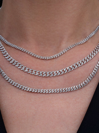 Diamond Miami Cuban 4 mm Thick Necklace in 14K Gold