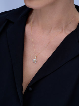 Diamond Star Necklace in 14K Gold
