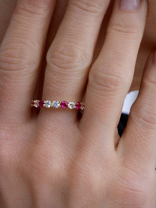 Simulated Gemstone Eternity Ring in 14K Gold Vermeil