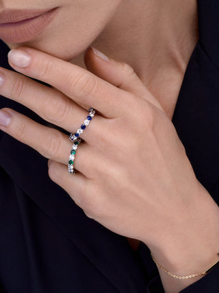 Simulated Gemstone Eternity Ring in 14K Gold Vermeil