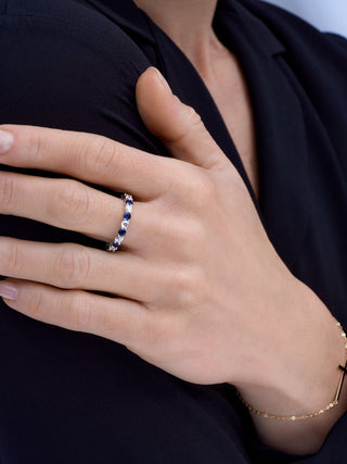 Simulated Gemstone Eternity Ring in 14K Gold Vermeil