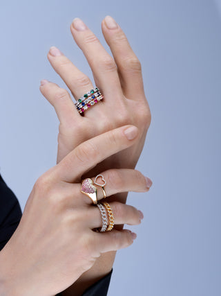 Simulated Gemstone Eternity Ring in 14K Gold Vermeil