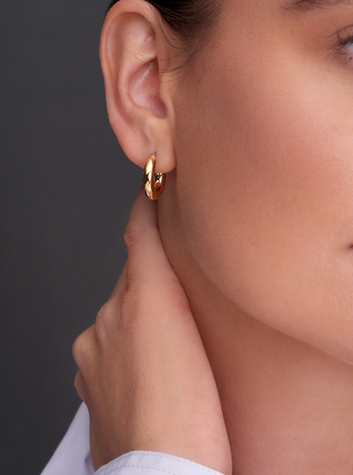 14K Solid Gold 4 mm thick Huggies