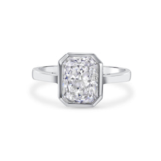 6.00 Ct Radiant Cut Simulated Diamond Bezel Setting Ring