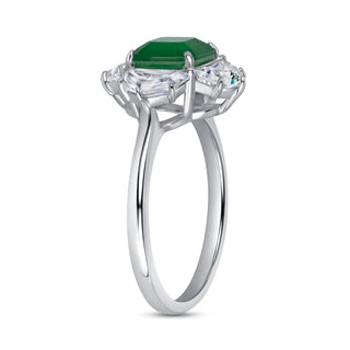 2.00 Ct Asscher Cut Simulated Emerald Ring