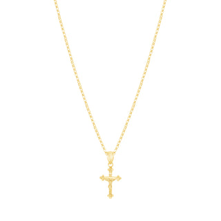 14K Plain Gold Mini Cross Necklace
