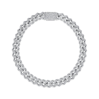 14K Gold and Natural  Diamond Cuban Bracelet