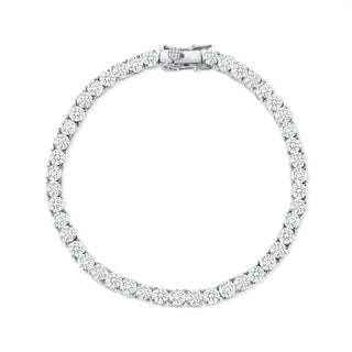 925 Sterling Silver 3mm Thick Cz Tennis Bracelet with a 4-prong setting embellished with Cubic Zirconia