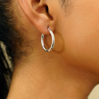14K Solid Gold 24mm Hoop Earrings