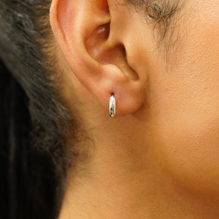 14K Solid Gold 3mm Thick Mini Huggie Earrings