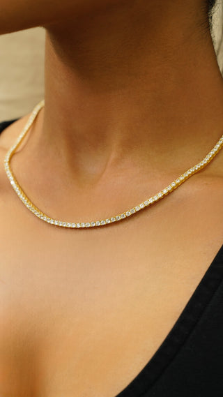 2.5mm Thick Cz Tennis Necklace