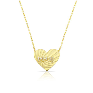 Personalized Initials on Heart Pendant Necklace