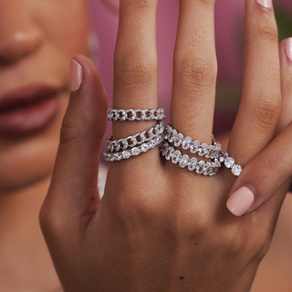Oval Cut Zirconia Eternity Ring
