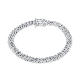 The Santiago 7mm Miami Cuban link Bracelet features a pavé set of cubic zirconia.