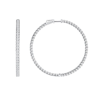 Thin Simulated Diamond Hoop Earrings