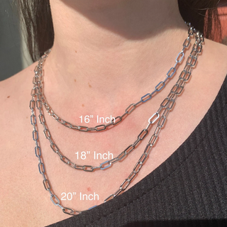 Sterling Silver Paperclip Chain Necklace