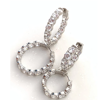 Simulated Diamond Hoop Earrings