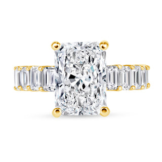 The Hailey: 4CT Elongated Radiant Cut Diamond in 14K Gold