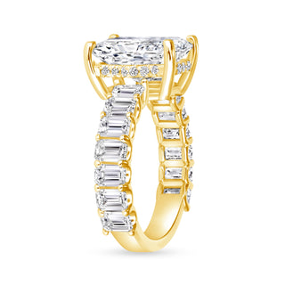 The Hailey: 4CT Elongated Radiant Cut Diamond in 14K Gold